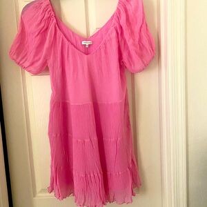 Rebecca Taylor super cute size large pretty in pink boho lined dress